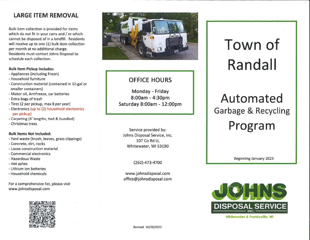 John’s Disposal New Service Town of Randall